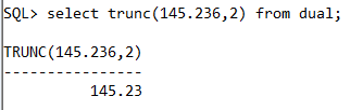 Oracle Math TRUNC() Function