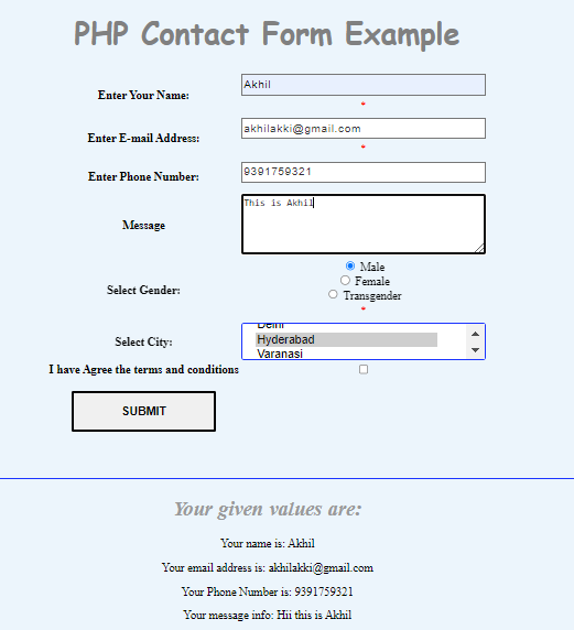 PHP Contact Form