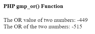 PHP gmp_or() function