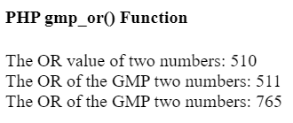 PHP gmp_or() function