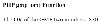 PHP gmp_or() function