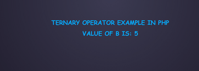 PHP ternary operator