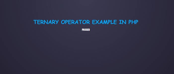 PHP ternary operator