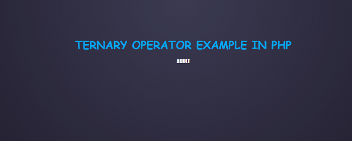 PHP ternary operator