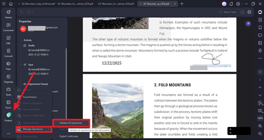 validate all added signatures