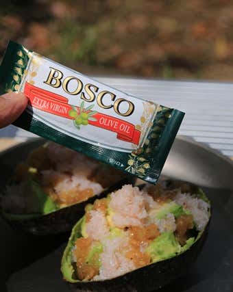 オリーブオイルをかける