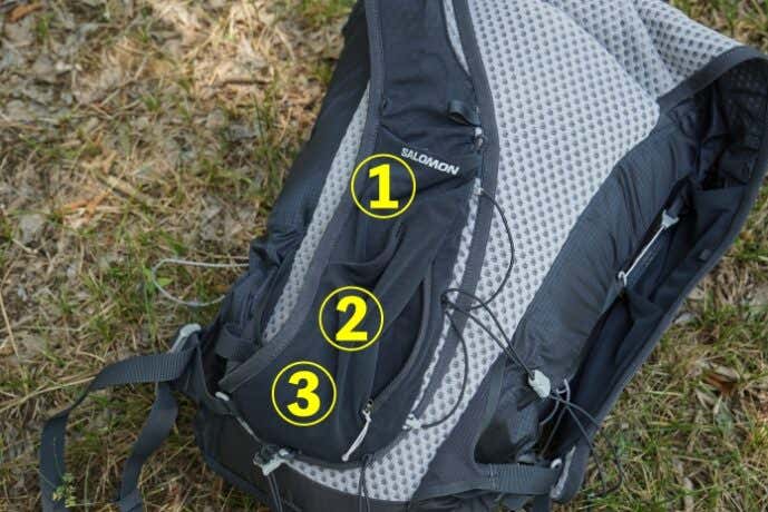 サロモン XA25 ショルダーハーネス 収納ポケット