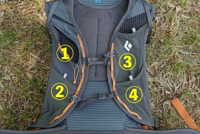 ブラックダイヤモンド パーシュート30 ショルダーハーネス 収納ポケット