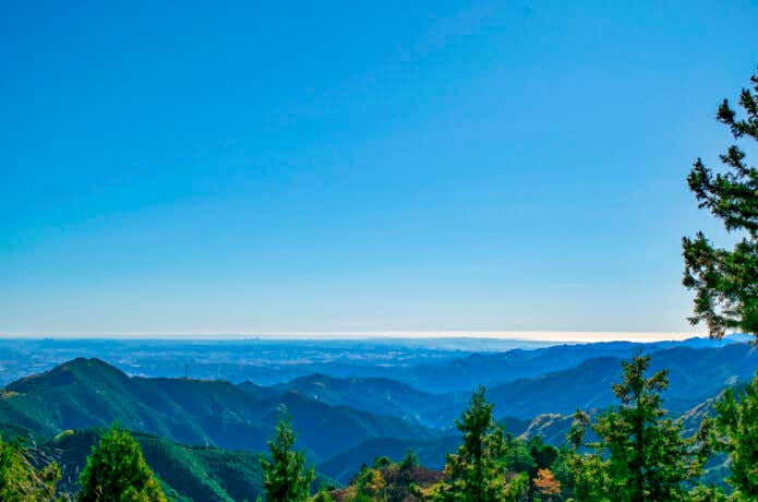 御岳山 武藏御嶽神社 神社から都心~横浜方面の眺め