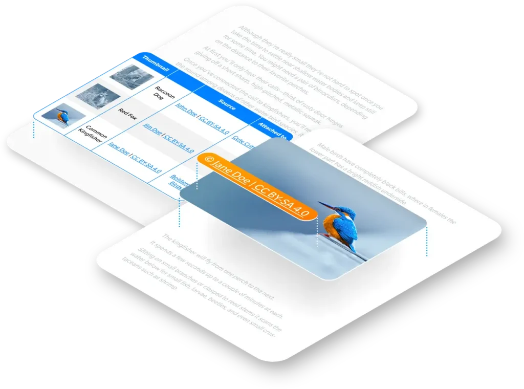 A header image illustrating how WordPress plugin Image Source Control displays image sources on top of images and as global lists.
