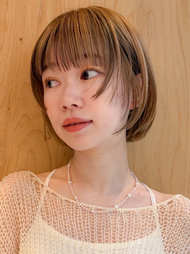 髪型 レイヤーボブ ボブヘア デザインカラー スタイリング