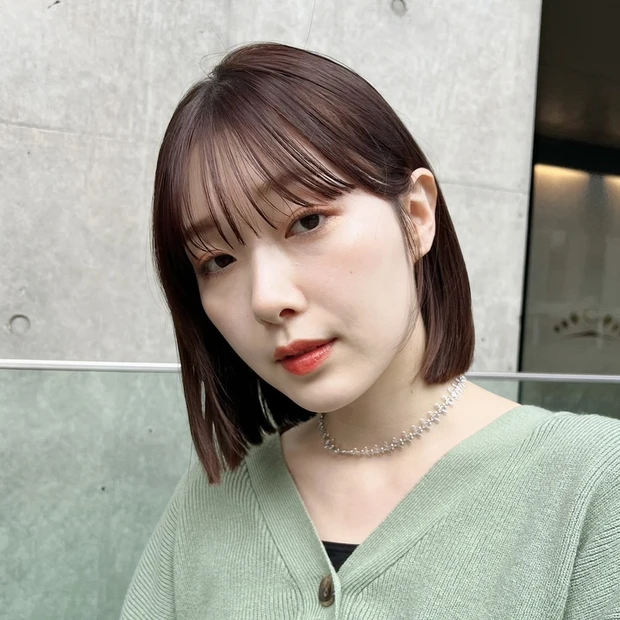 【タッセルボブ】こなれ感と細見えを両立!大人に似合う切りっぱなしボブ