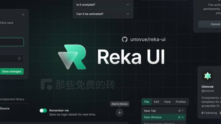 Reka UI - 一款免费开源的 Vue 无头 UI 组件库,样式定制开发项目的绝佳选择