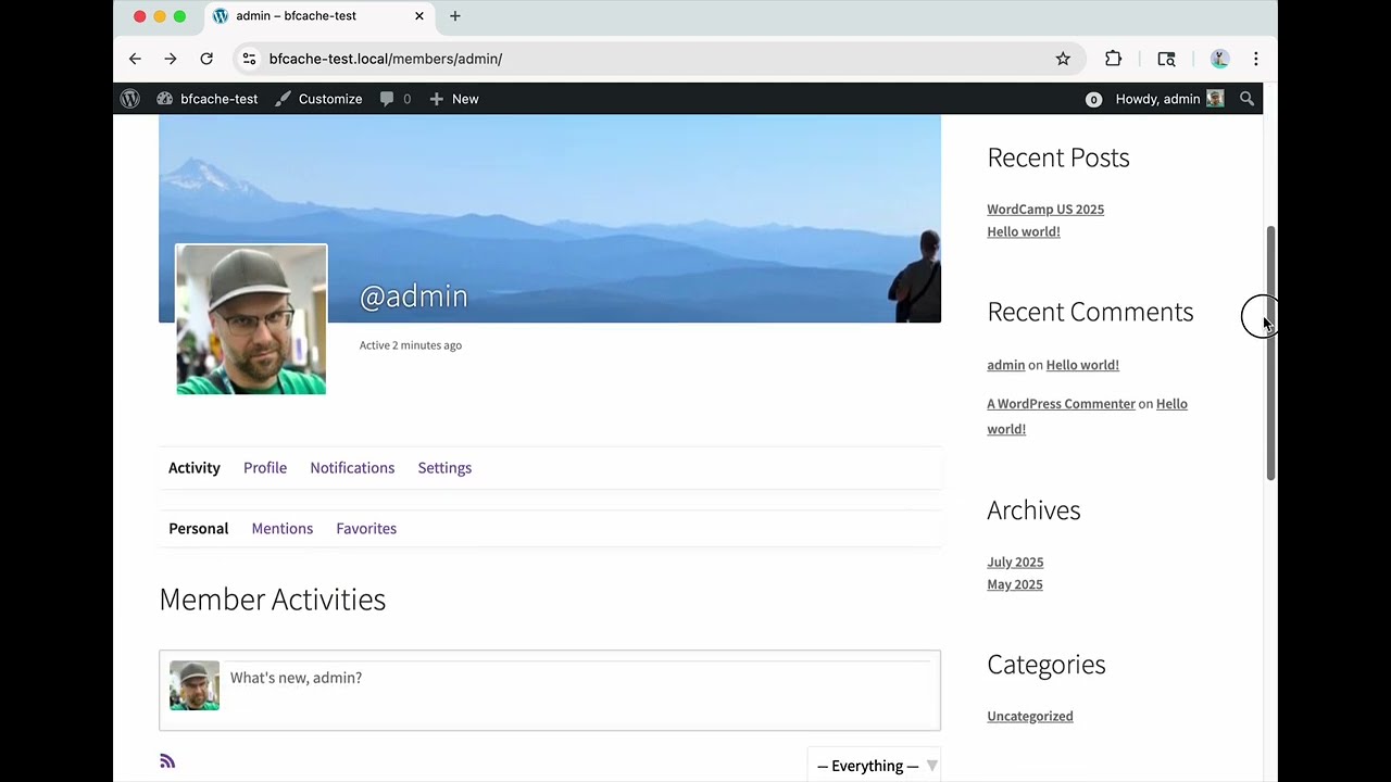 Navigating the WordPress Frontend without Back/forward Cache (bfcache)