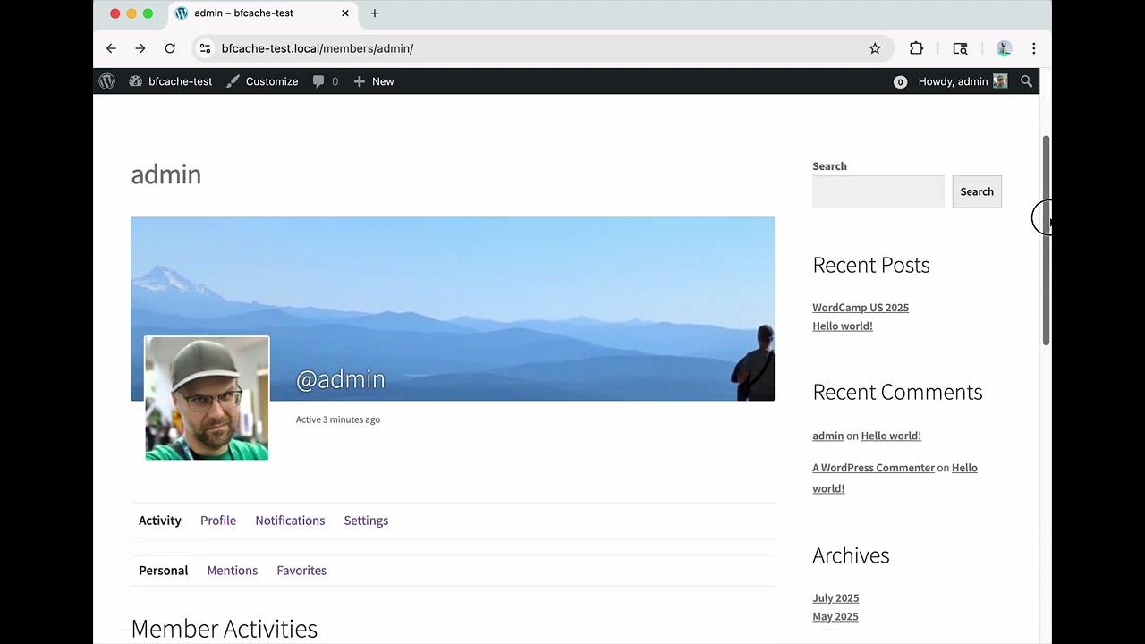Navigating the WordPress Admin with Back/forward Cache (bfcache)