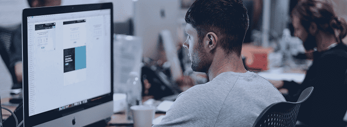 UI designer fine-tunes high-fidelity mockups to align with product branding