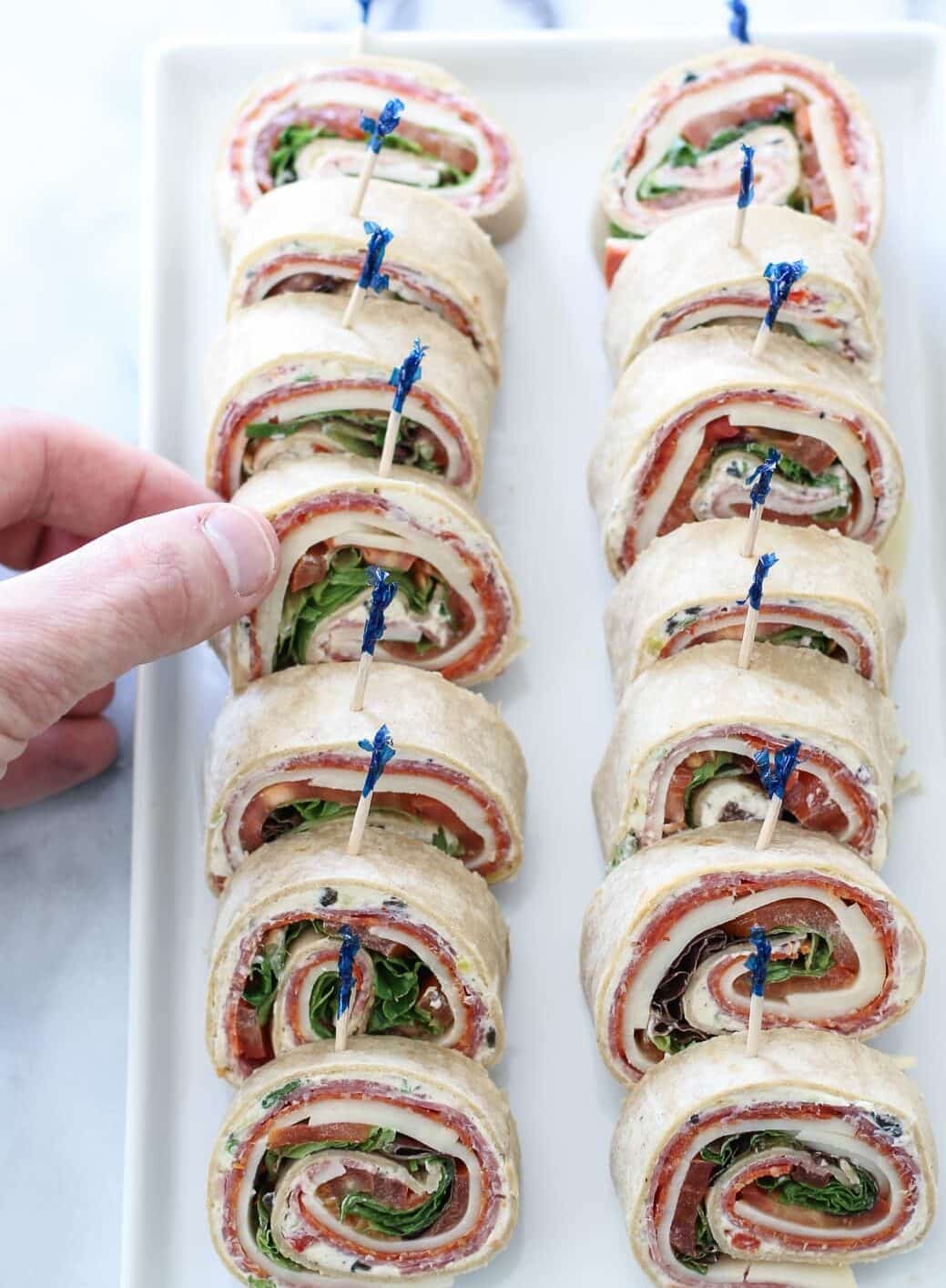 Italian Sub Sandwich Roll-ups | inspiredbycharm.com