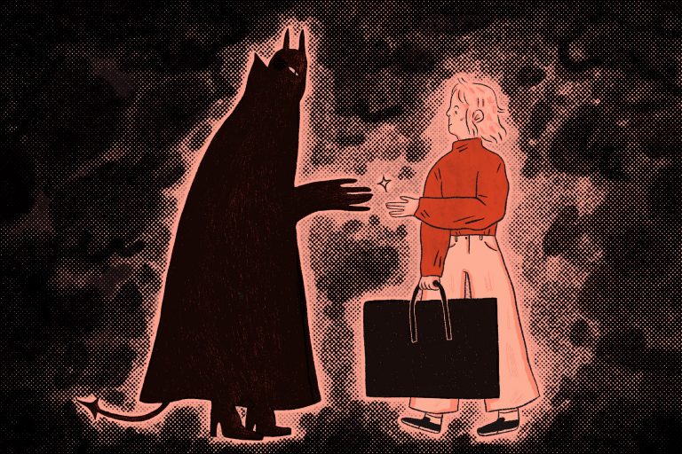 The issue of salary cloaking in the creative industry. Illustration by Caitlin Rose for Intern ©