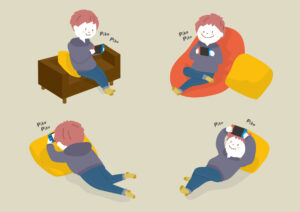 ゲームに夢中の画像