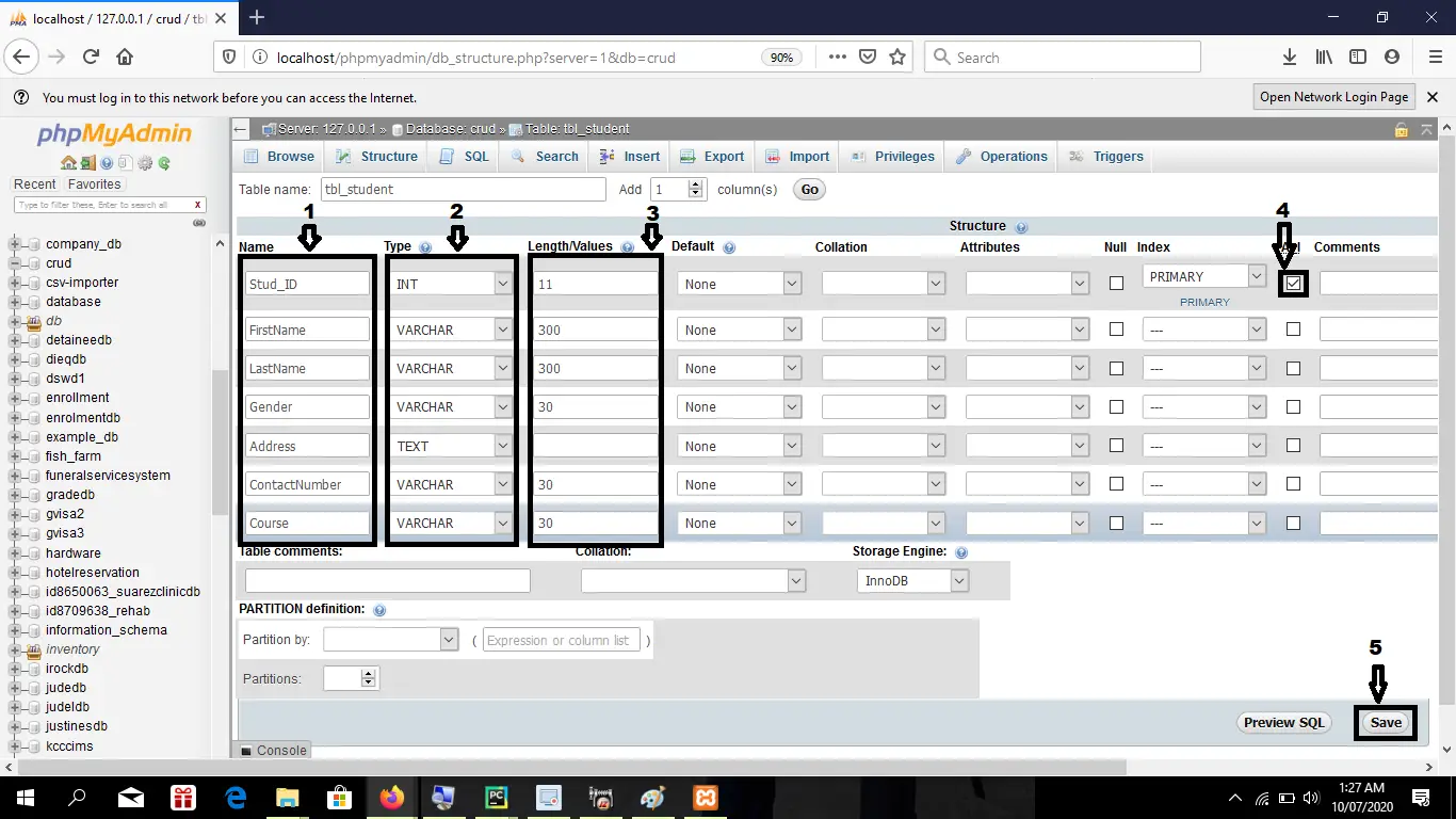 CRUD Operations Database Details