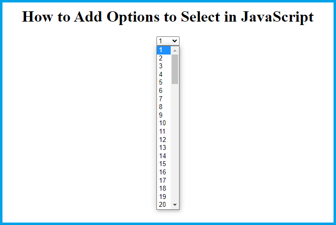 javascript add option to select