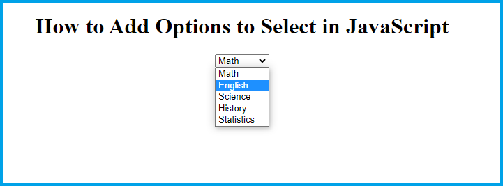 add option to select javascript