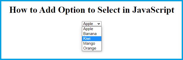 javascript add options to select