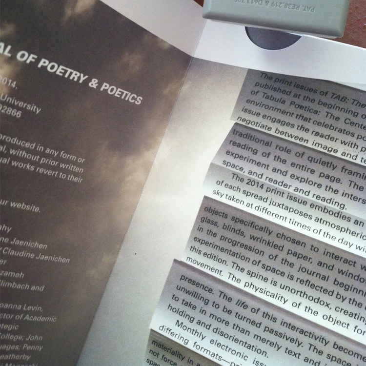 Close-up of typographic detail showing type as window blinds