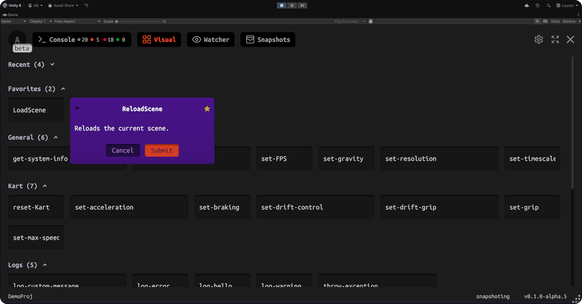 Unity Visual Commands