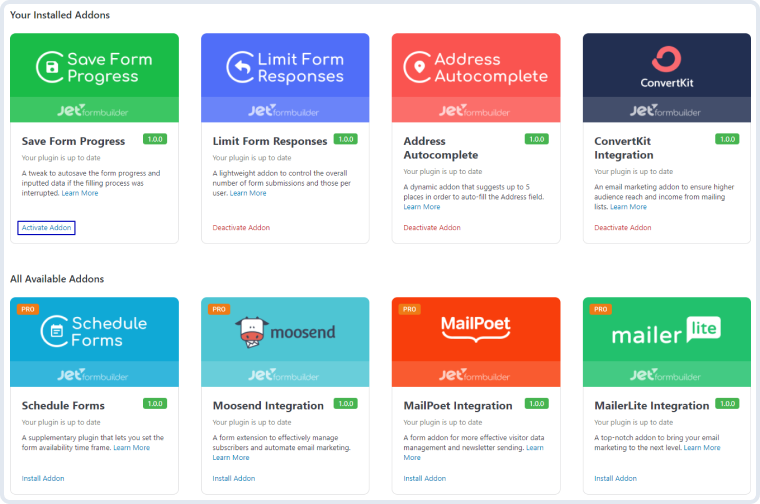 save form progress addon uploading