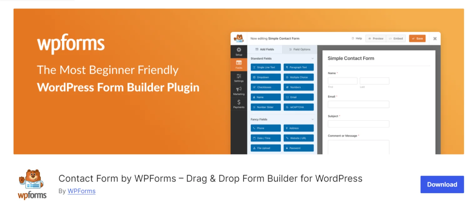 wpforms plugin on wordpress.org repository