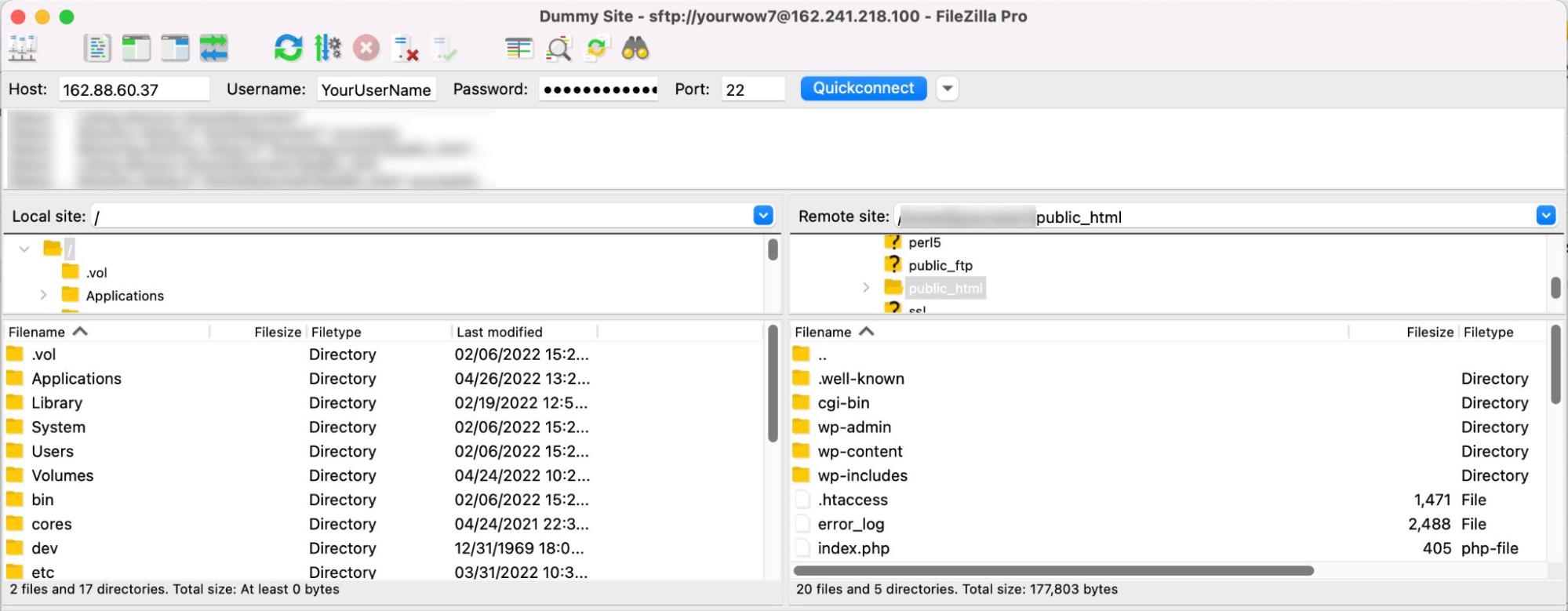 finding the public_html folder via FTP