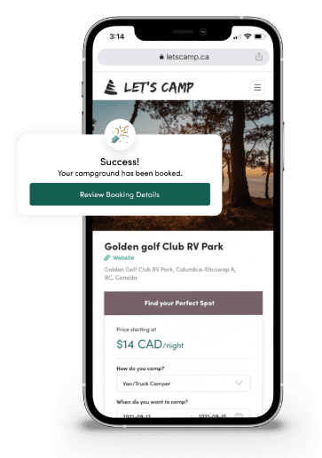 success booking on an iphone