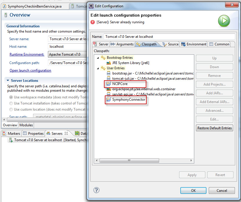 Figure 13. Tomcat Classpath