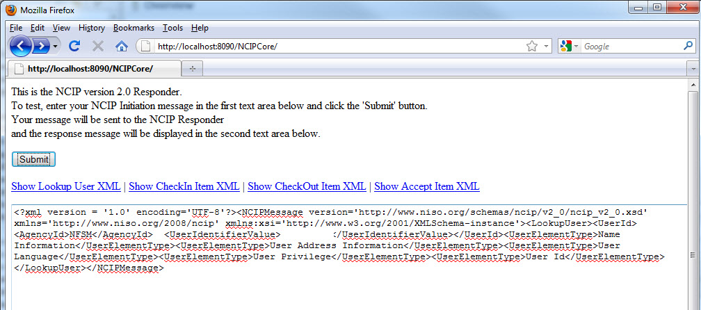 Figure 14. A modified version of the Toolkit test page