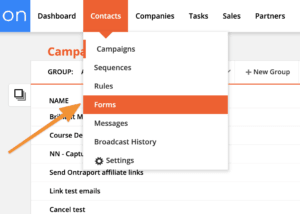 Screenshot of Ontraport Step 1