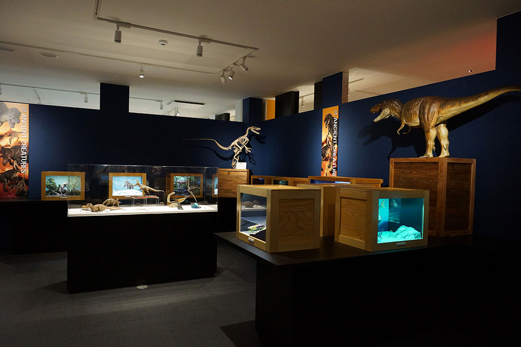 2階にあるフィギュア自然史博物館の古代生物コーナー/海洋堂フィギュアミュージアム黒壁 龍遊館(滋賀県/長浜市)