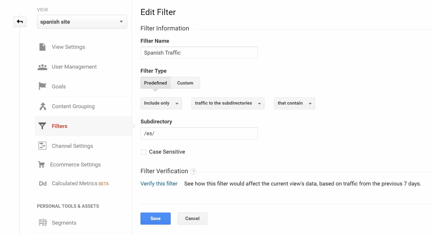 Includi solo il traffico spagnolo Includi solo il traffico spagnolo