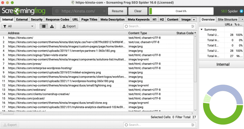 Screaming Frog crawler