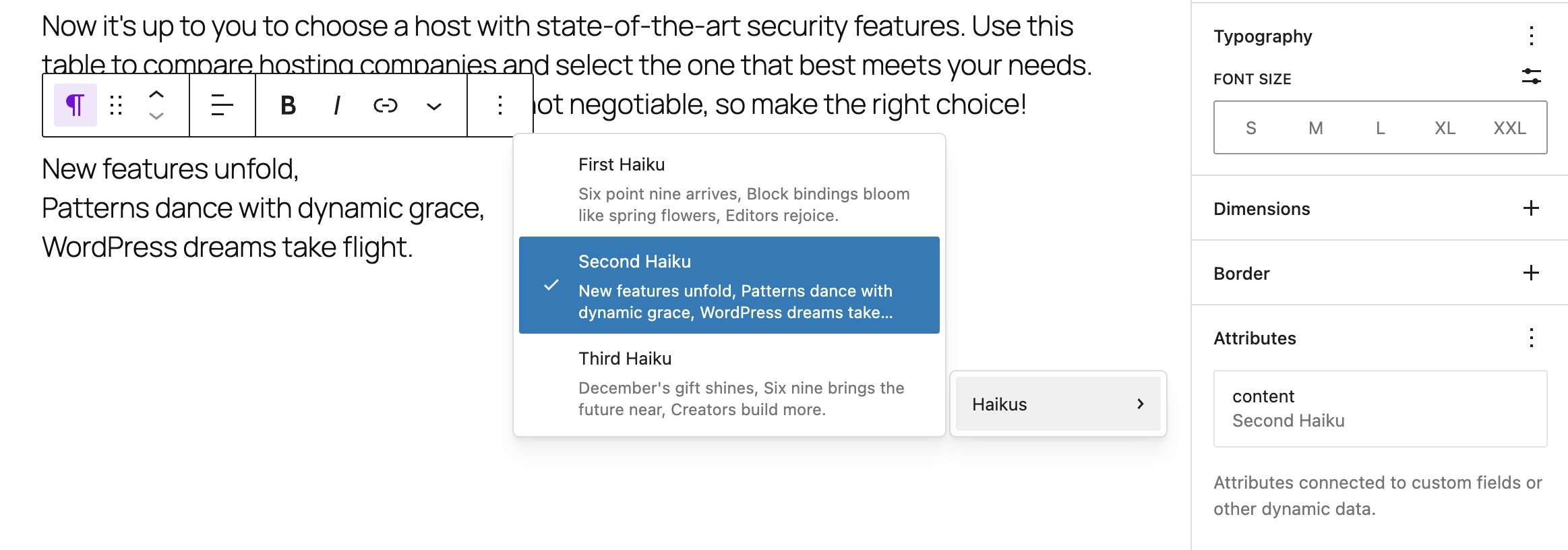 The Block Bindings UI in WordPress 6.9
