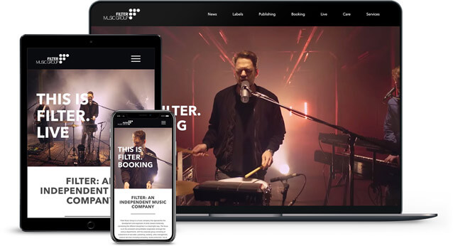 Webdesign referenz Filter Music Group