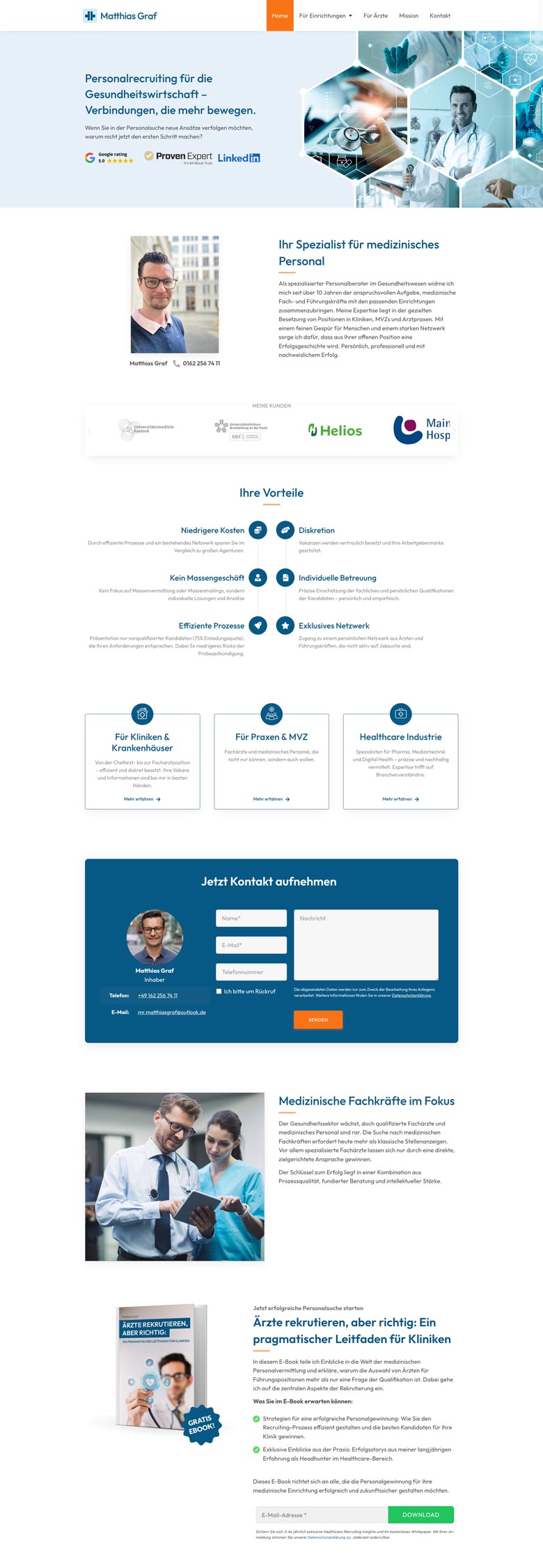 GRAF MedTalent Website Vollansicht - Webagentur Referenz