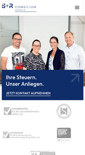 S+R Consilium Mobile Website - Responsive Steuerberater Homepage