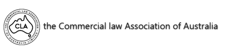 Logo of the Commercial Law Association of Australia, featuring an emblem and the organization's name in black text.