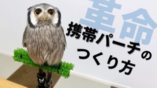 小型フクロウ用の簡易クリップパーチのつくり方