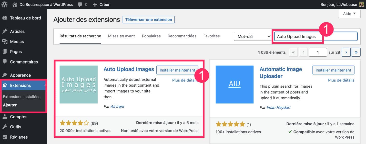 import image wordpress 1