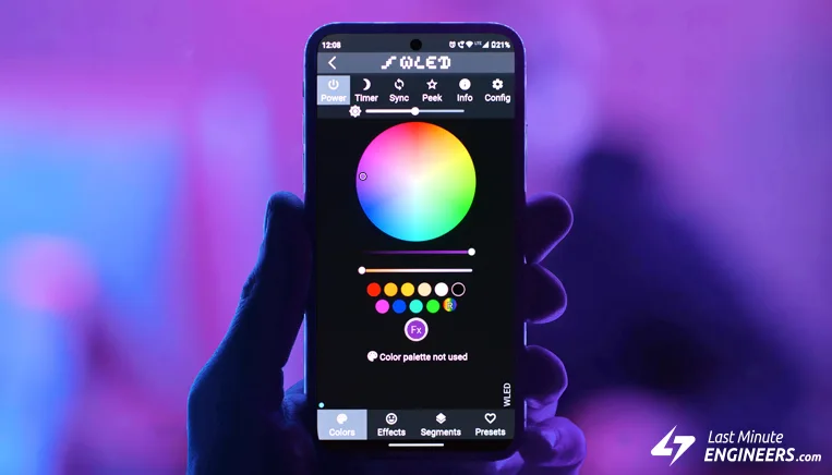 Tutorial-for-Controlling-WS2812B-Addressable-LEDs-with-ESP32-and-WLED