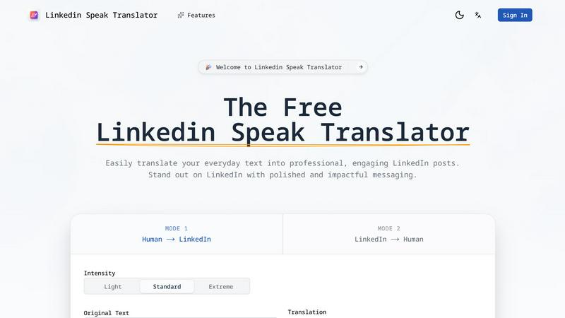 Linkedin Speak Translator - product for AI Assistants