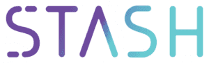 STASH trader app logo in purple and light blue colors