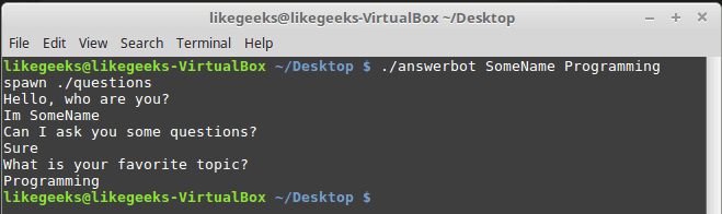 expect command variables